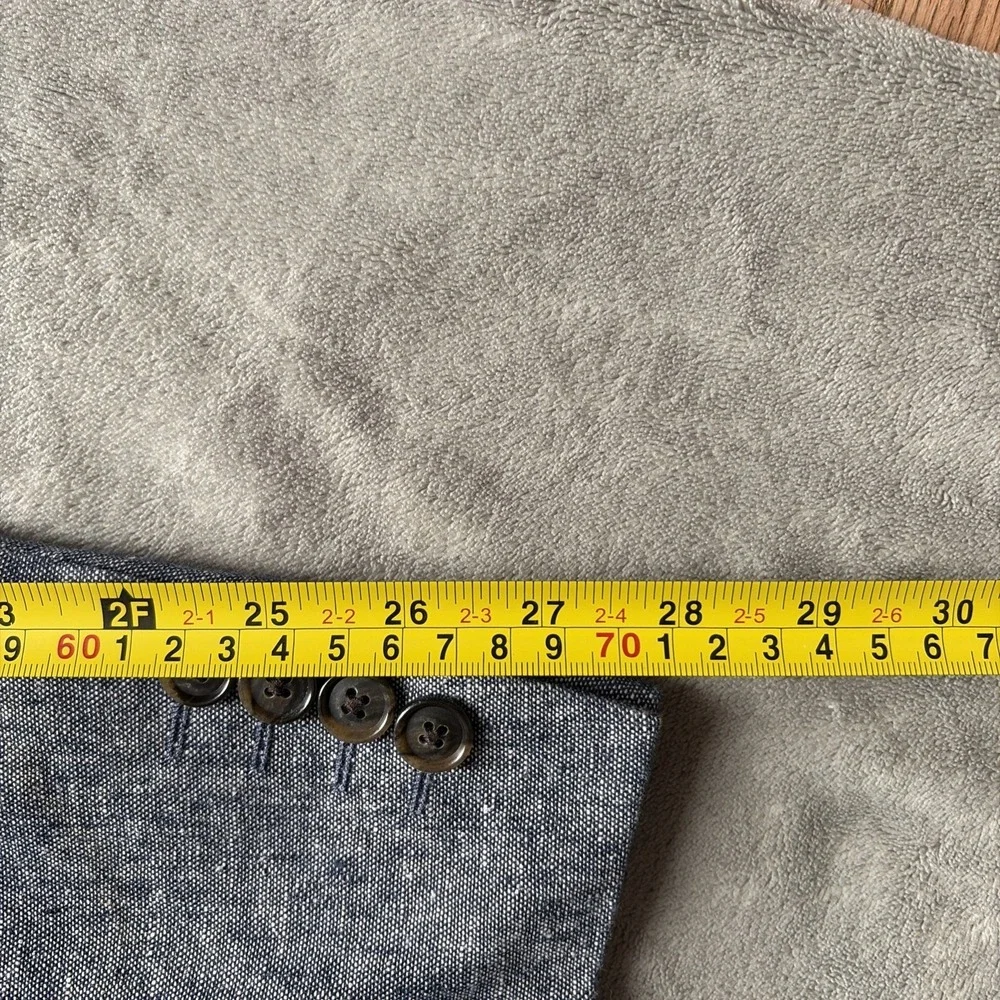 Stafford Signature Blue Classic Fit Linen Blend Lightweight Blazer Sport 54L